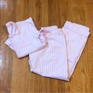 Victoria secret iconic pink stripe pajamas
